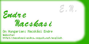 endre macskasi business card